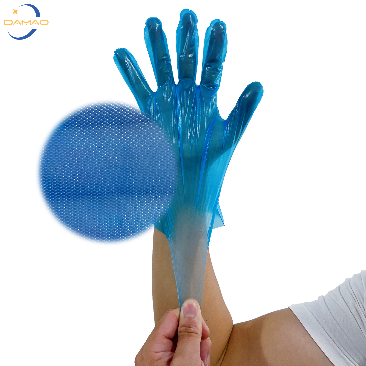 Blue TPE Hybrid Gloves 2.0g Medium Elastic Fit - Afbeelding 4