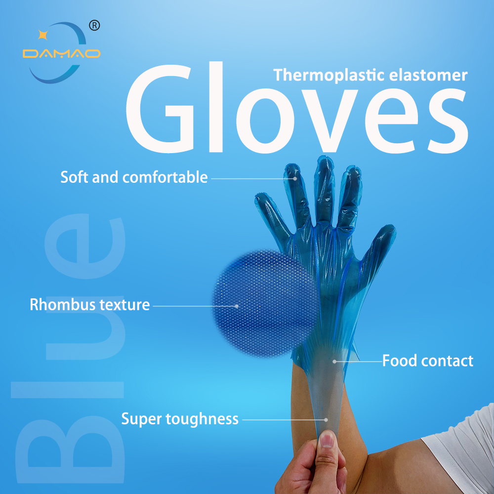 Blue TPE Hybrid Gloves 2.0g Medium Elastic Fit - Afbeelding 3