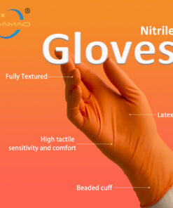 Alternative view of Orange Nitrile Gloves Heavy Duty 6 Mil