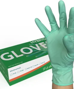 Eco-Friendly Green Latex Gloves - 9.5" Powder-Free for Exams