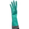 Industrial-Strength Green Flocklined Nitrile Gloves