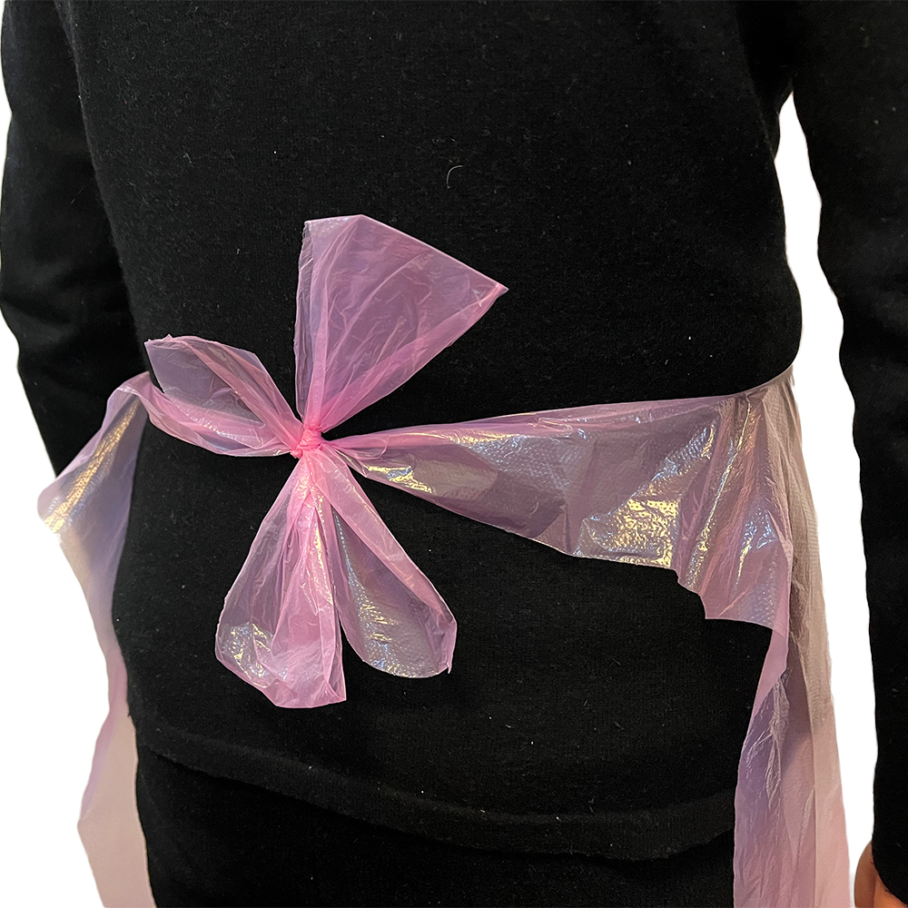 Pink PE Apron Disposable 70 x 120 cm 100 pcs - immagine 2