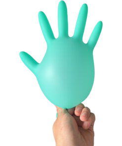 Alternative view of Green Nitrile Exam Gloves with Aloe 3.5 Mil