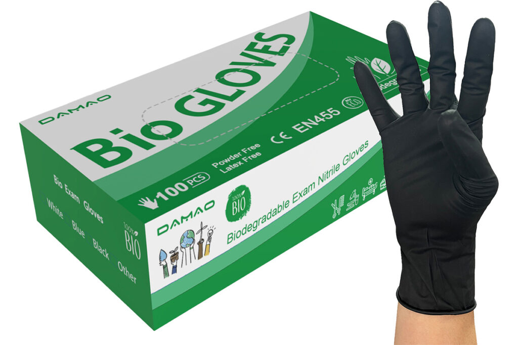 black biodegradable nitrile gloves