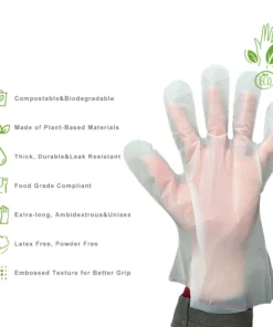 Disposable Compostable Gloves - Eco-Friendly, Food Safe