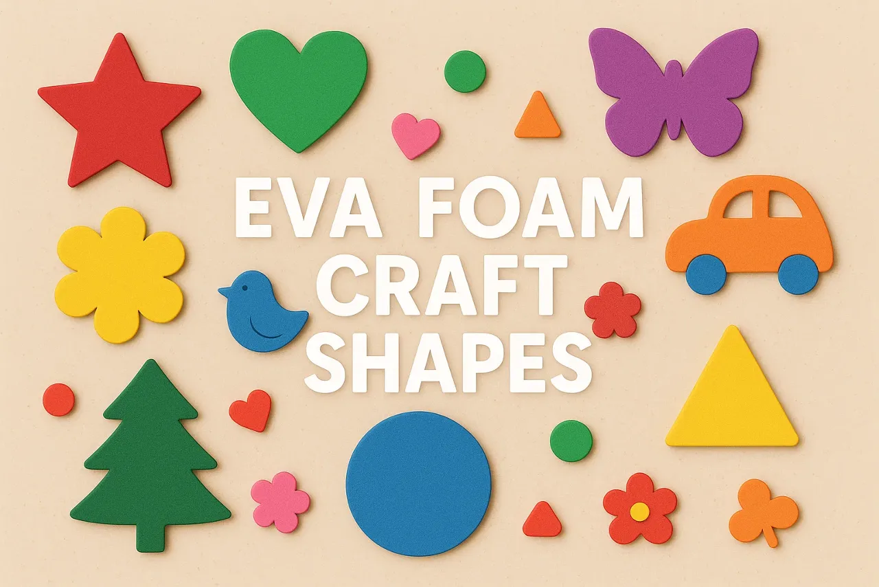 Colorful EVA foam shapes for children's crafts